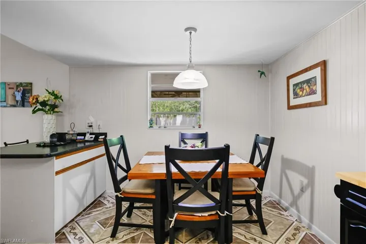 Dining space featuring baseboards