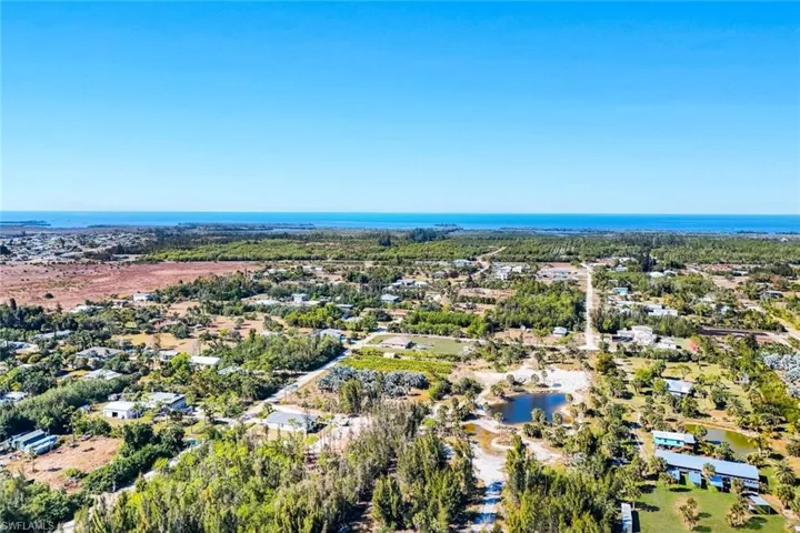 Bird's eye view of a nearby body of water