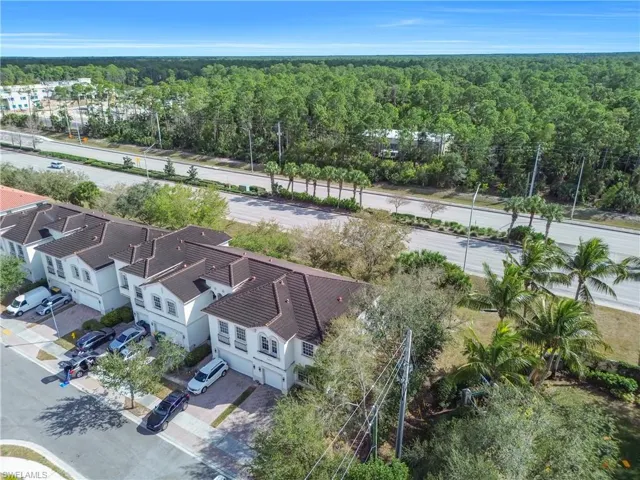 Bird's eye view of a heavily wooded area