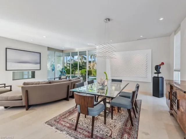 Formal dining option with custom lighting