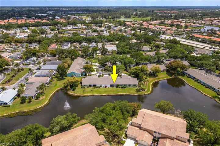 Bird's eye view with a residential view and a water view