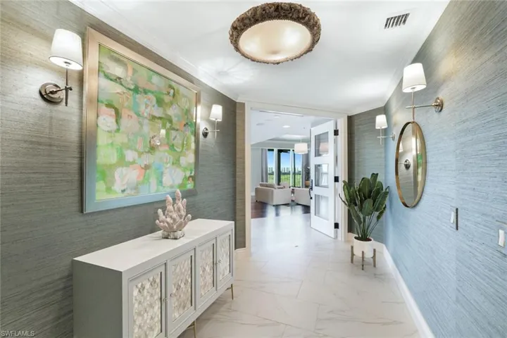 Foyer from private elevator entrance.