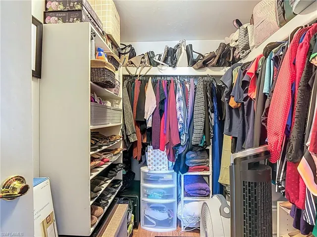 Spacious closet with wood finished floors