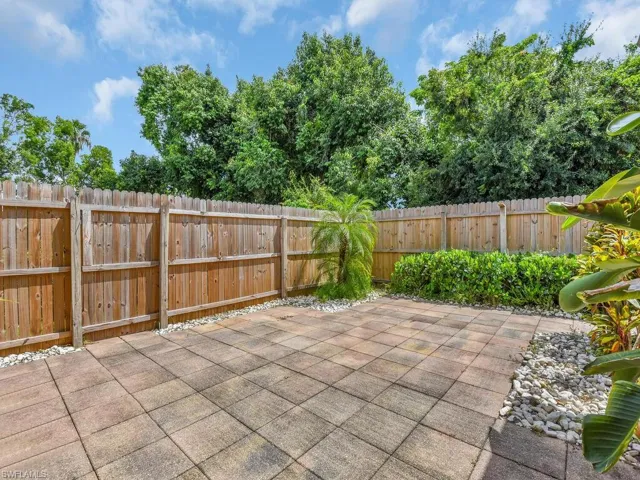 View of patio featuring a fenced backyard