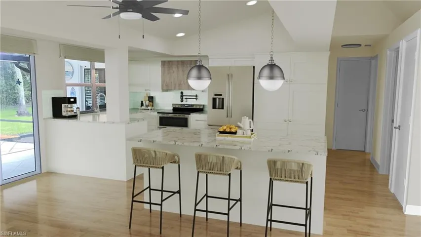 hoto includes reality renovation to showcase the possibility of the kitchen. Design services included with purchase!