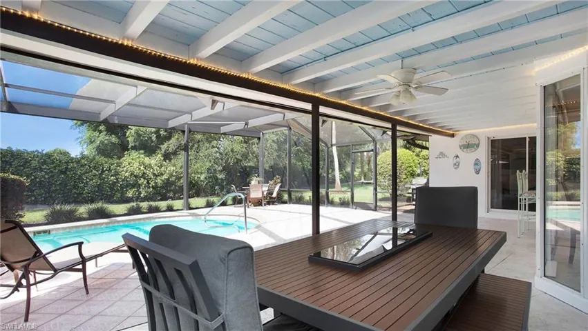 Large Lanai space with views to the saltwater pool