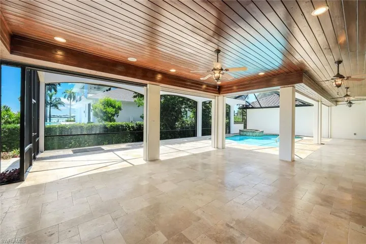 Spacious covered and open outdoor living