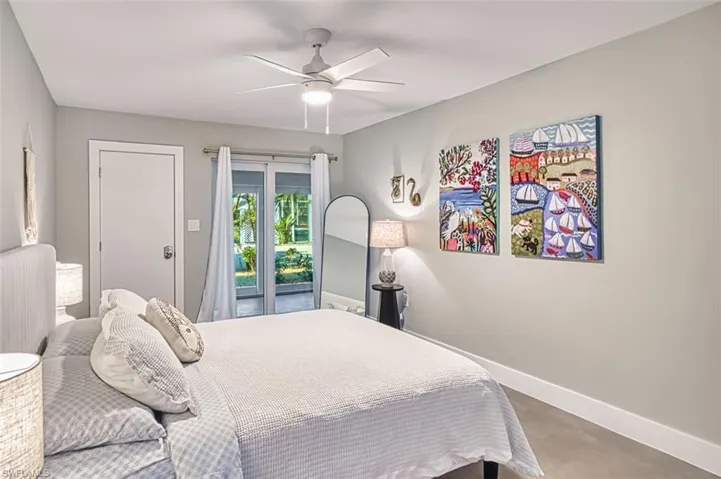 Sliding glass door exits onto lanai