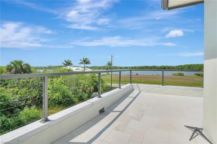 Balcony with a water view