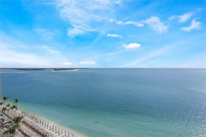 View of water feature with a view of the beach