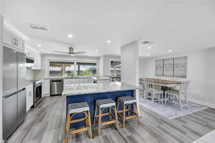 Enjoy views of the canal while you prepare your favorite meal.