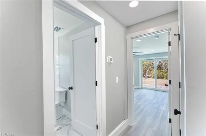Entrance to guest bathroom and bedroom