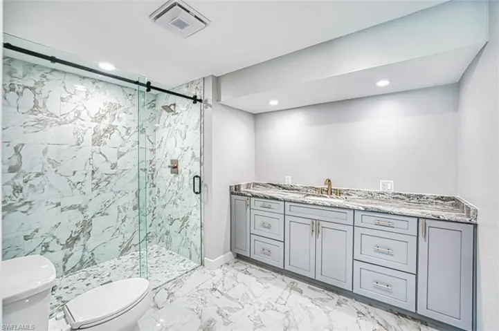 Full bath featuring large walk-in shower