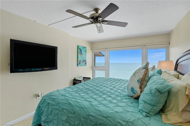 Expansive window framing the ocean