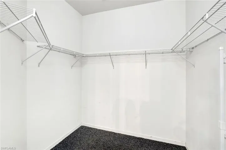 Walk in closet featuring carpet flooring