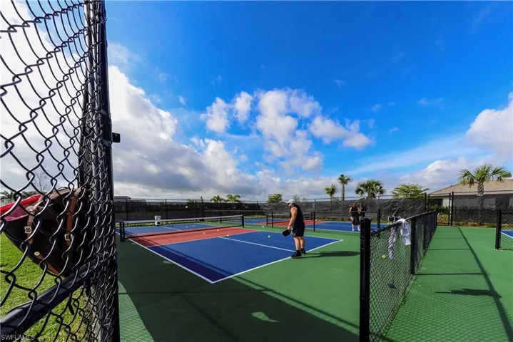View of tennis court
