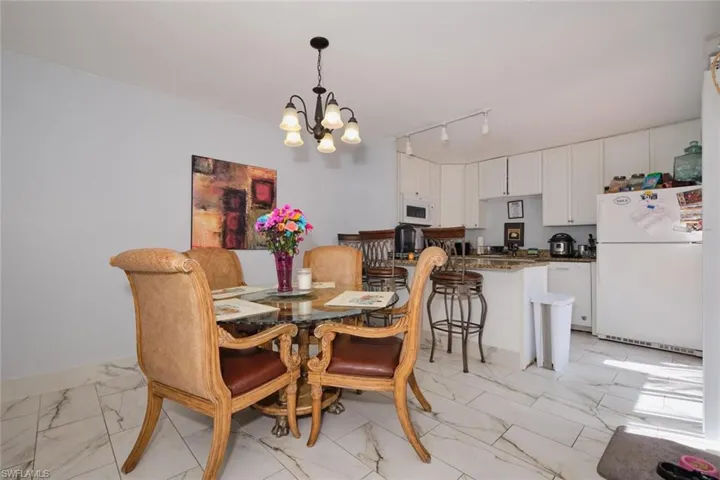 Tiled dining area
