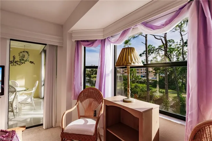 Master Bedroom Bay window with soft shades and wood valance