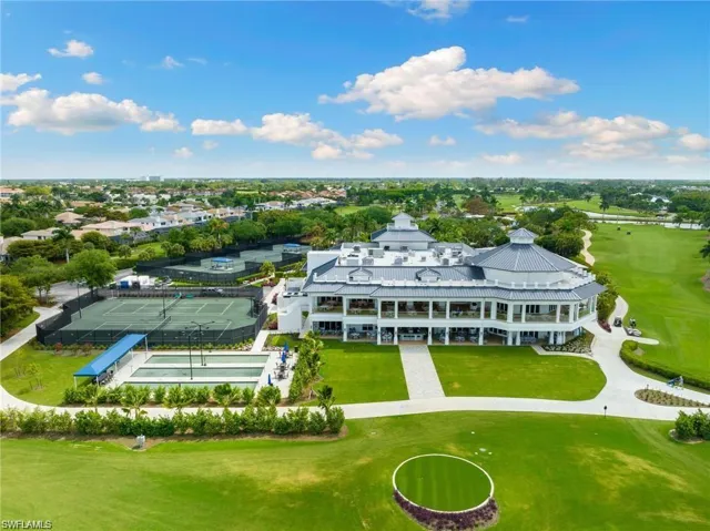 Aerial view with view of golf course