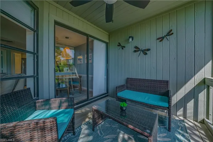 Screened Front Balcony overlooking Court Yard.