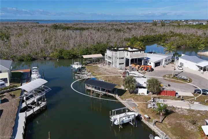 Aerial view of a large body of water
