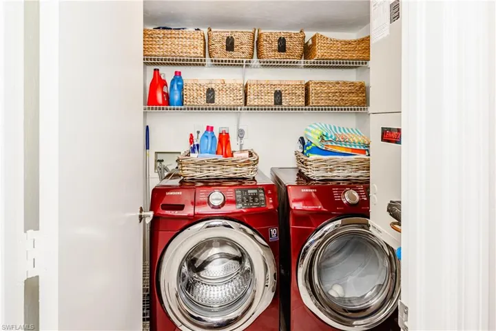 Clothes washing area with washing machine and dryer