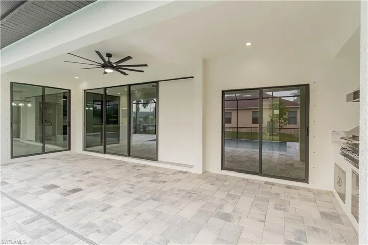 View of patio / terrace featuring ceiling fan