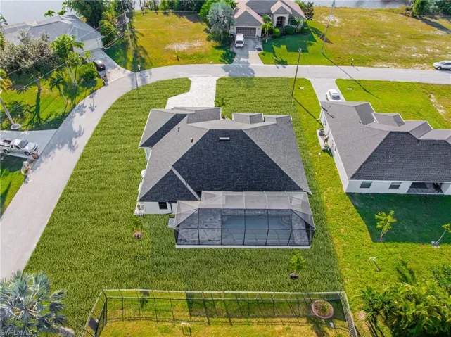 Aerial perspective of suburban area