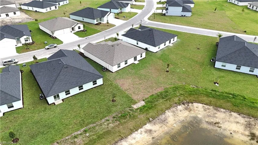Aerial perspective of suburban area