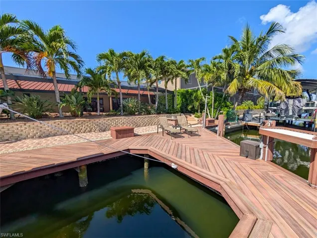 Dock with a water view