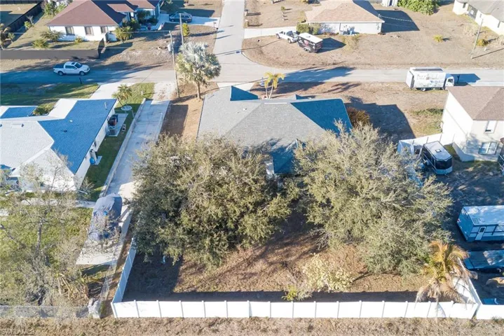 Aerial perspective of suburban area