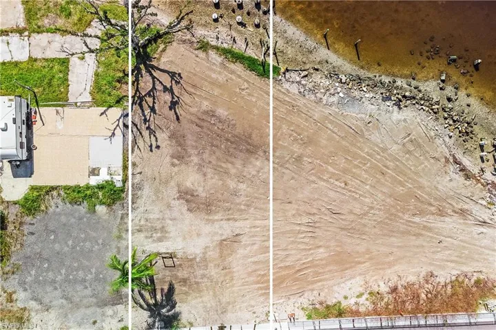 Aerial view of property and surrounding area featuring property boundaries highlighted