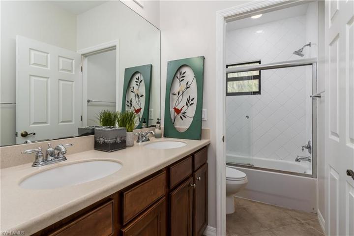 Guest bath also has double sinks