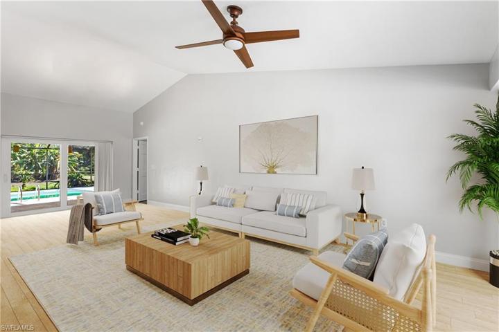 Reality Staged Living Room to show the possibilities of this open living space.