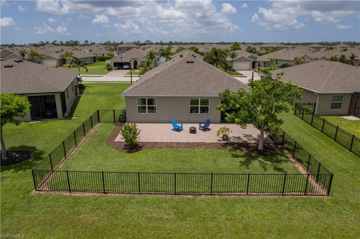 Aerial perspective of suburban area
