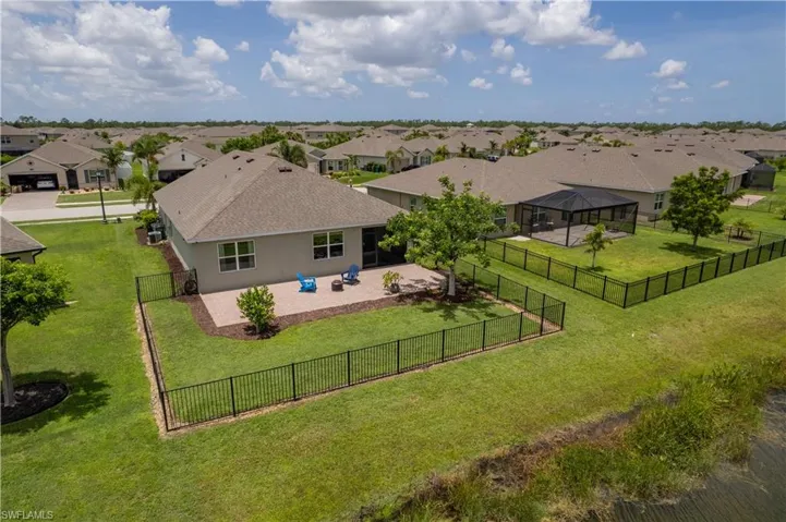 Aerial perspective of suburban area