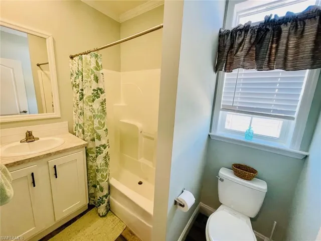 Full bathroom featuring vanity, shower / bathtub combination