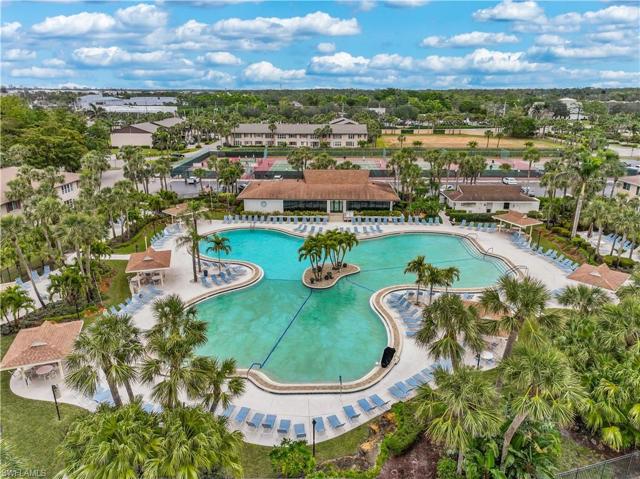 Aerial view of one of the nicest Resort style pools in Naples