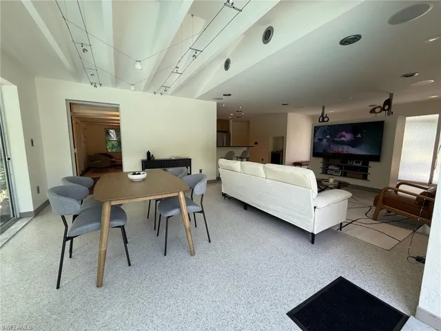 Open floor plan with dining and living area