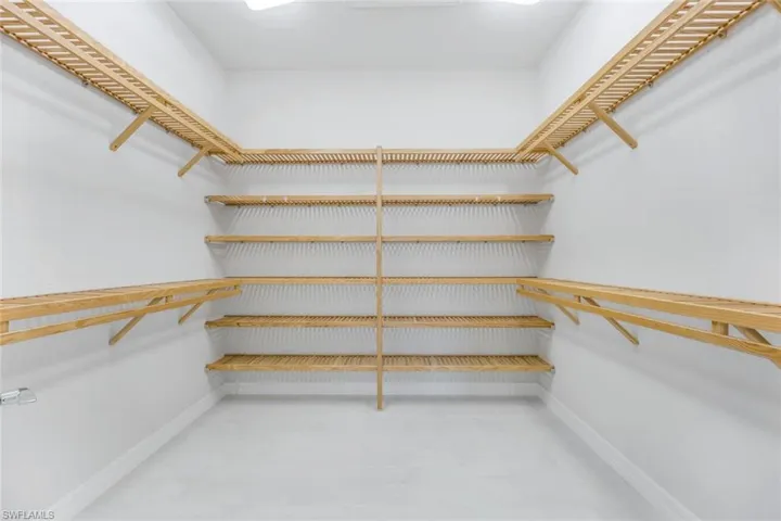 Master closet with custom shelving