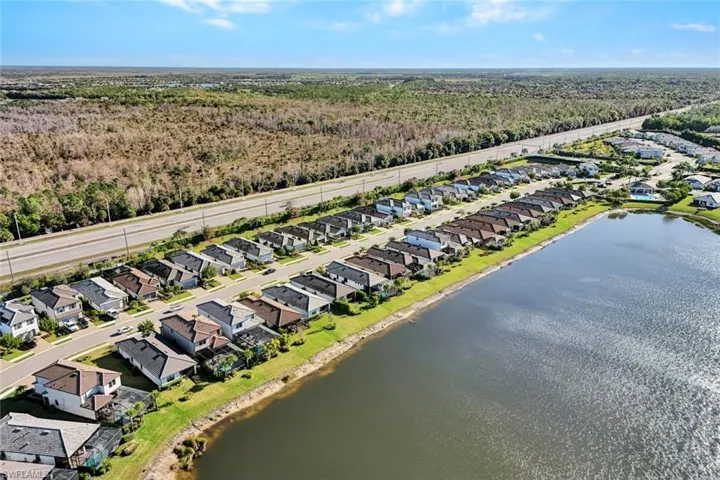 Aerial view of residential area