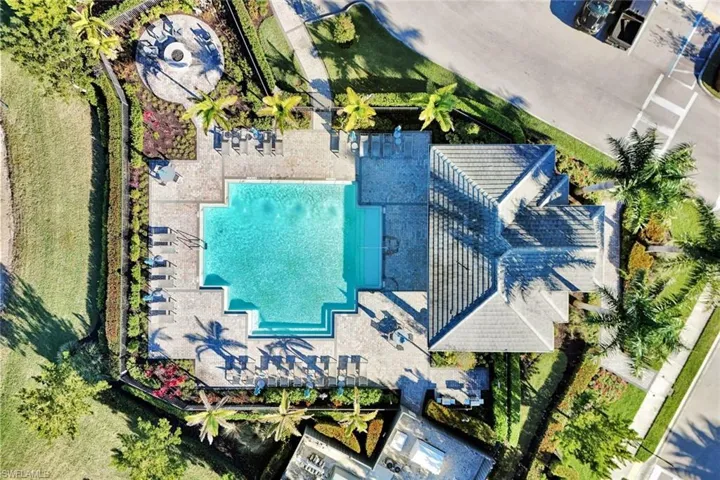 Aerial view of community amenities