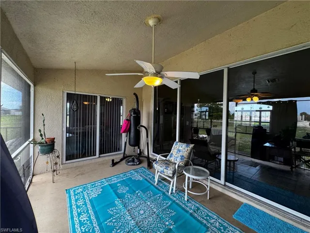 View of patio / terrace featuring a ceiling fan