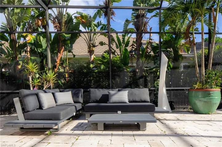 View of patio with outdoor lounge area