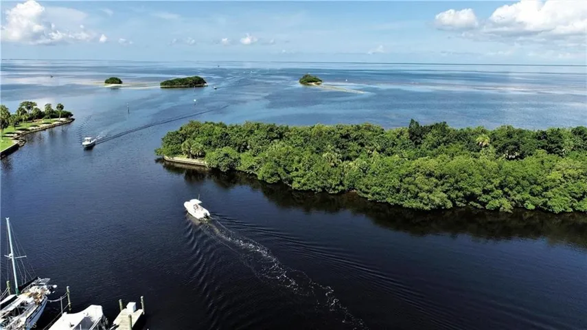Aerial view of a large body of water