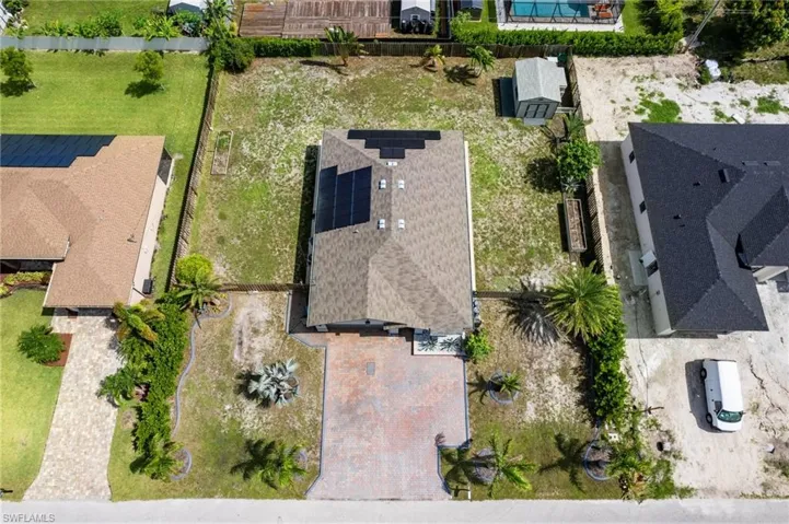View of birds eye view of property on triple lot.