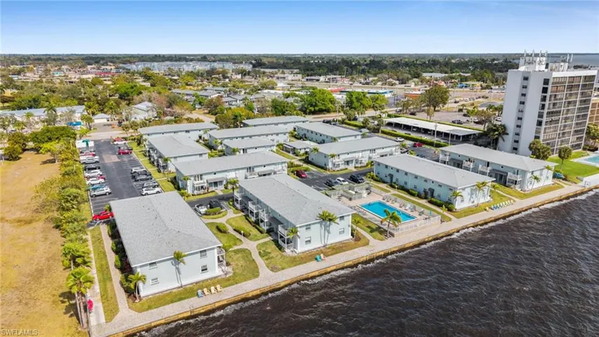Drone / aerial view of a pool area