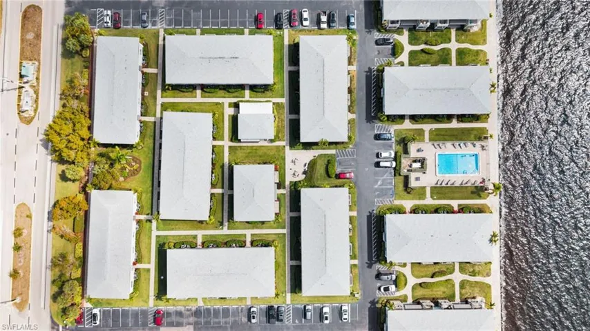 Aerial perspective of suburban area