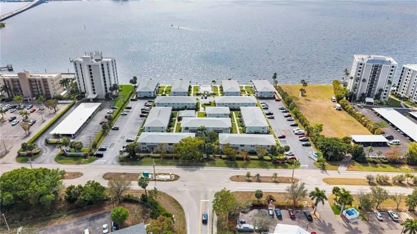 Drone / aerial view of a nearby body of water