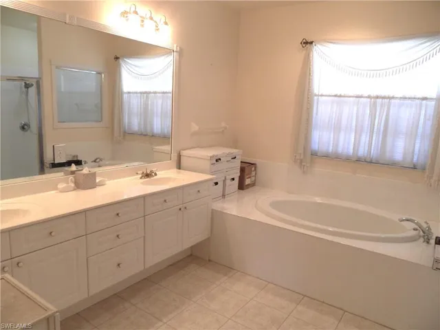 Large soaking tub and separate shower